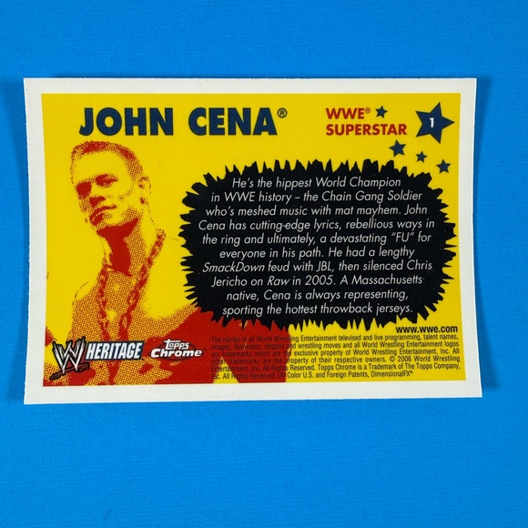 John Cena 2006 Topps Chrome Heritage Card #1 - Picture 2 of 2